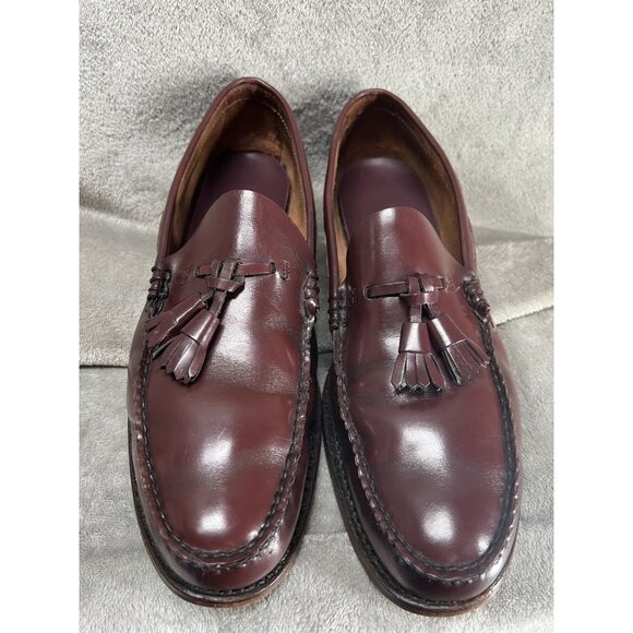Vtg 60s 70s GH Bass Weejuns Men’s 12 C Oxblood Leather Tassel loafers Made USA - Picture 11 of 13